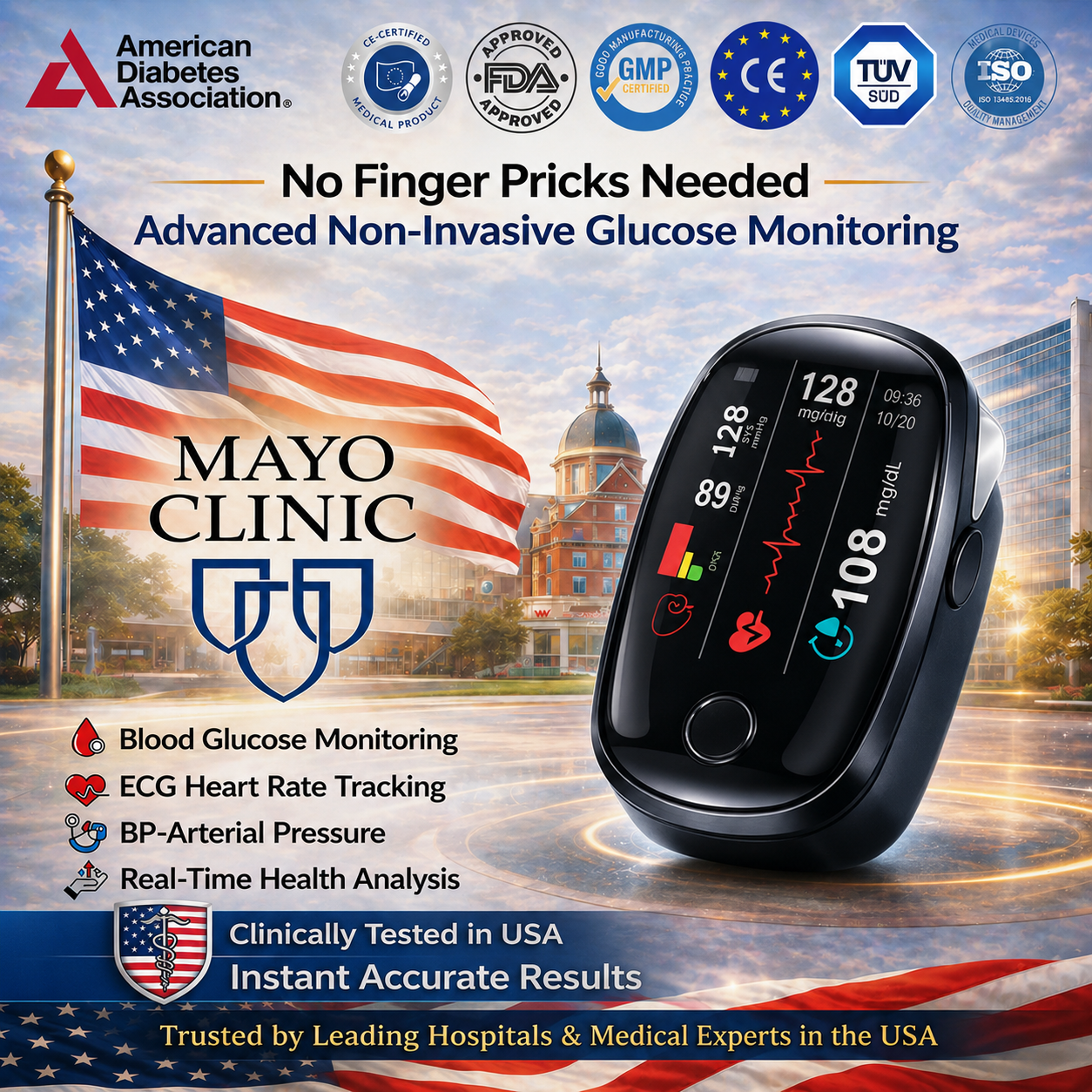 🔥Mayo Clinic Recommended🏆Develops Newly Launched Non-Invasive Smart Blood Sugar Tracking Device✅TGA Approved